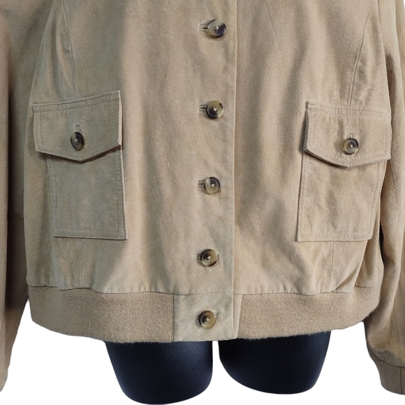 Vintage Isaac Mizrahi Women's Light Brown Genuine Leather Jacket Size XXL - Picture 5 of 11